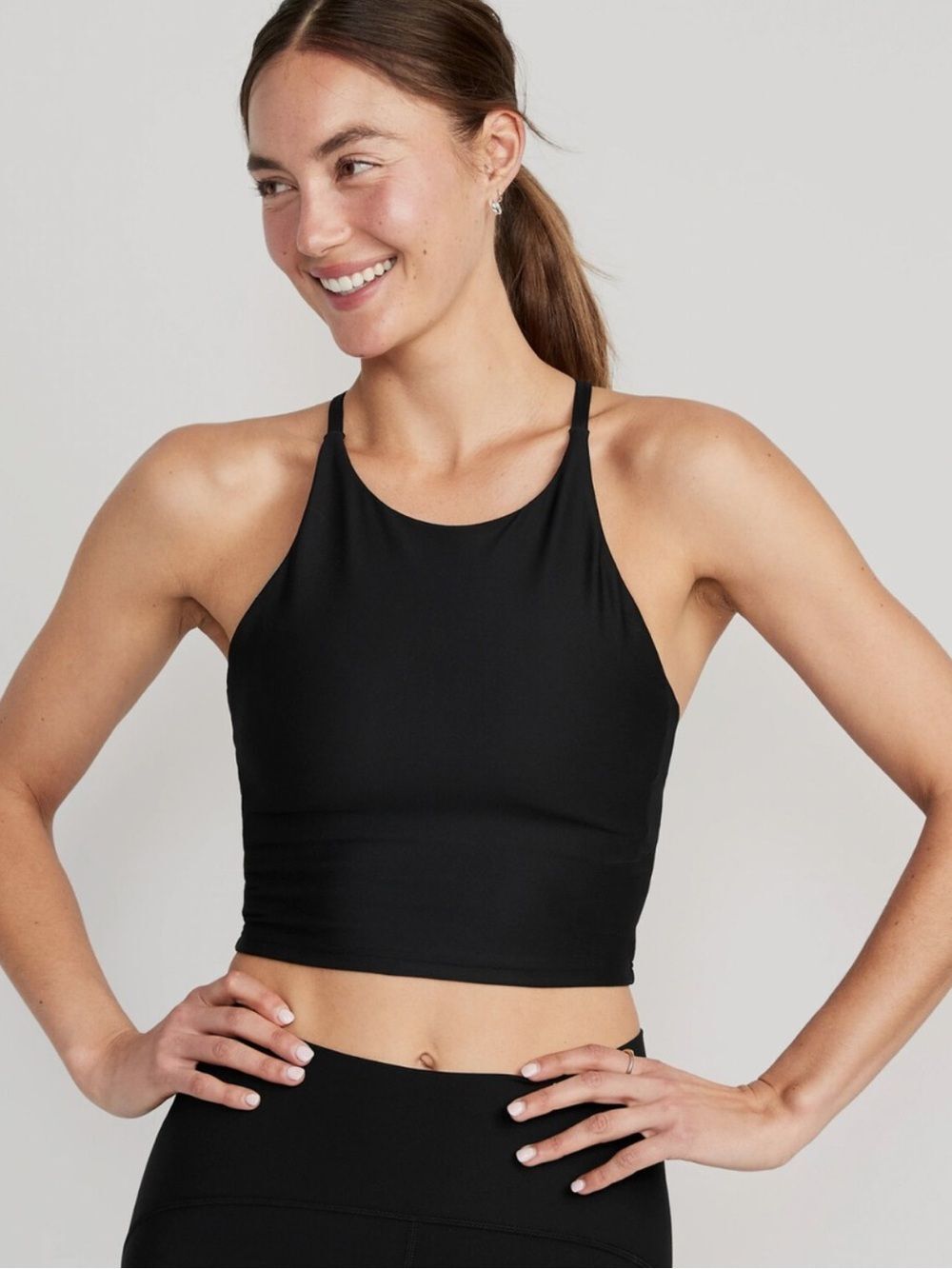 Old Navy Light Support PowerSoft Longline Sports Bra athletic sporty racerback M
